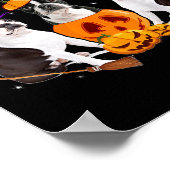 Grappige Pompoen Heks Boston Terrier Hond Hallowee Poster (Hoek)