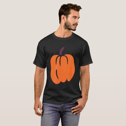 Grappige pompoen in oranje kleur voor mannen vrouw t-shirt (Voorkant volledig)