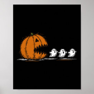 Grappige Pompoen Jacht Geest Vintage Halloween Sok Poster