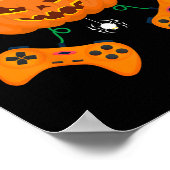 Grappige pompoen Jack O lantaarn Video Gamer Poster (Hoek)
