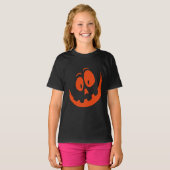 Grappige pompoen Jack O Lantern gezicht Halloween T-shirt (Voorkant volledig)