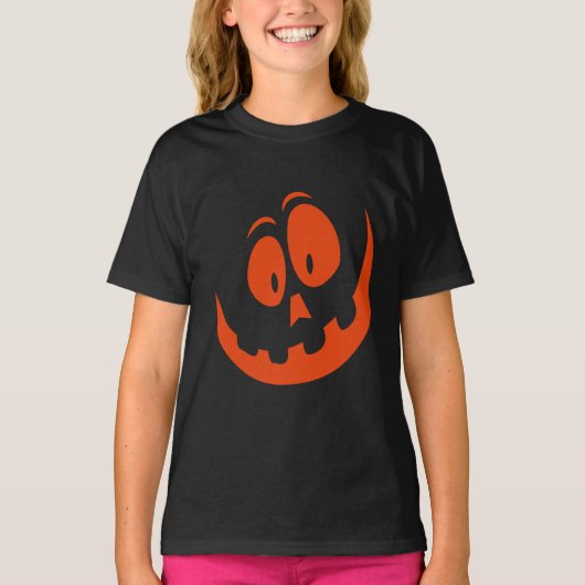 Grappige pompoen Jack O Lantern gezicht Halloween T-shirt (Voorkant)