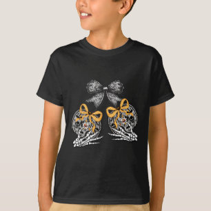 Grappige Pompoen Kersen Skelet Kant Coquette Bow T-shirt