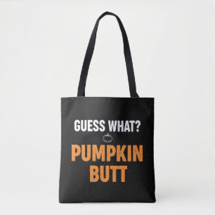 Grappige Pompoen Kont Halloween Ontwerp Tote Bag