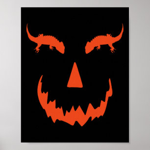 Grappige pompoen krokodil Skink Halloween Poster