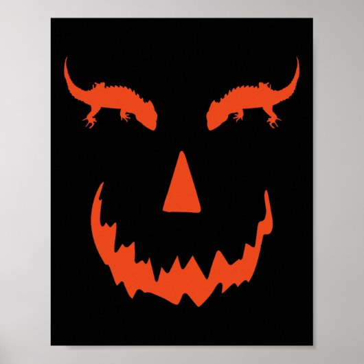Grappige pompoen krokodil Skink Halloween Poster (Voorkant)