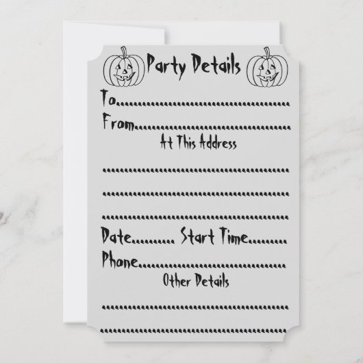 Grappige pompoen met uitgesneden gezicht van hallo kaart (Achterkant)