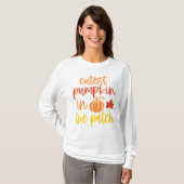 Grappige pompoen patch Herfst Thanksgiving T-shirt (Voorkant volledig)