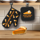 Grappige Pompoen Pie Oven Mitt & Pot Holder Set