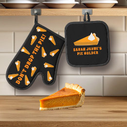 Grappige Pompoen Pie Oven Mitt & Pot Holder Set