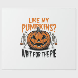 Grappige Pompoen Skelet Halloween Taart Shirt_1 Cadeaupapier