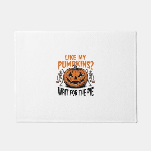 Grappige Pompoen Skelet Halloween Taart Shirt_1 Deurmat (Voorkant)