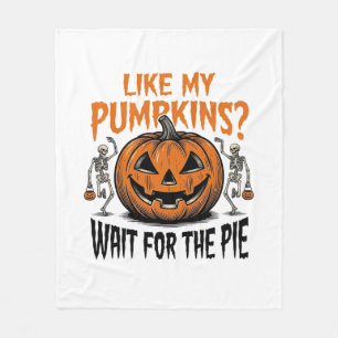 Grappige Pompoen Skelet Halloween Taart Shirt_1 Fleece Deken