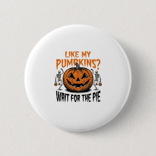 Grappige Pompoen Skelet Halloween Taart Shirt_1 Ronde Button 5,7 Cm