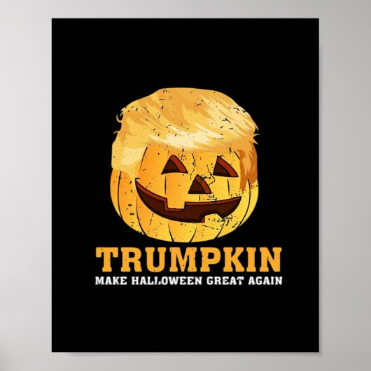 Grappige pompoen Trumpkin Halloween Poster (Voorkant)