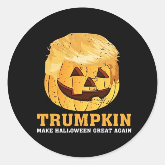 Grappige pompoen Trumpkin Halloween Ronde Sticker (Voorkant)
