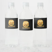 Grappige pompoen Trumpkin Halloween Waterfles Etiket (Flessen)