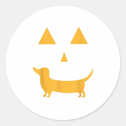 grappige pompoen van Halloween dachshund, cool gez Ronde Sticker (Voorkant)