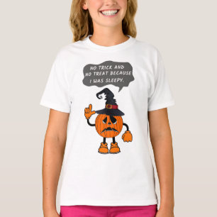 Grappige pompoen was slaperig t-shirt