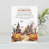 Grappige pompoenen geesten Kinder Halloween Party Kaart (Staand voorkant)