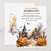 Grappige pompoenen geesten Kinder Halloween Party Kaart (Voorkant / Achterkant)