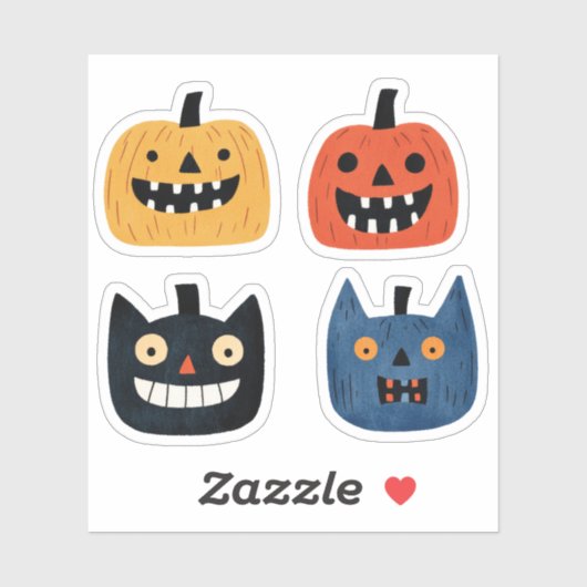 Grappige Pompoenen Griezellig Cute Halloween Sticker (Vel)