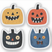 Grappige Pompoenen Griezellig Cute Halloween Sticker (Voorkant)