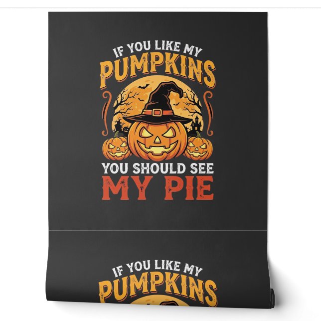 Grappige Pompoenen Halloween Taart Ontwerp_1 Behang (Afrollen)
