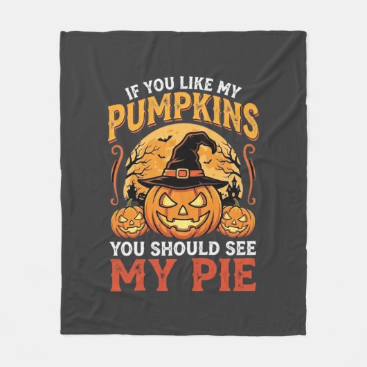 Grappige Pompoenen Halloween Taart Ontwerp_1 Fleece Deken (Voorkant)