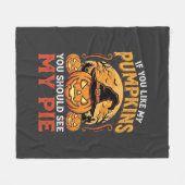 Grappige Pompoenen Halloween Taart Ontwerp_1 Fleece Deken (Voorkant (Horizontaal))
