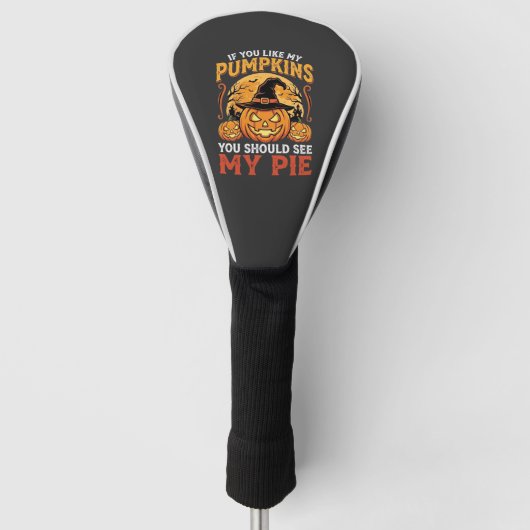 Grappige Pompoenen Halloween Taart Ontwerp_1 Golfheadcover (Voorkant)