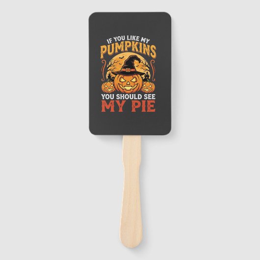 Grappige Pompoenen Halloween Taart Ontwerp_1 Handwaaier (Voorkant)
