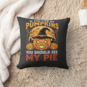 Grappige Pompoenen Halloween Taart Ontwerp_1 Kussen (Deken)