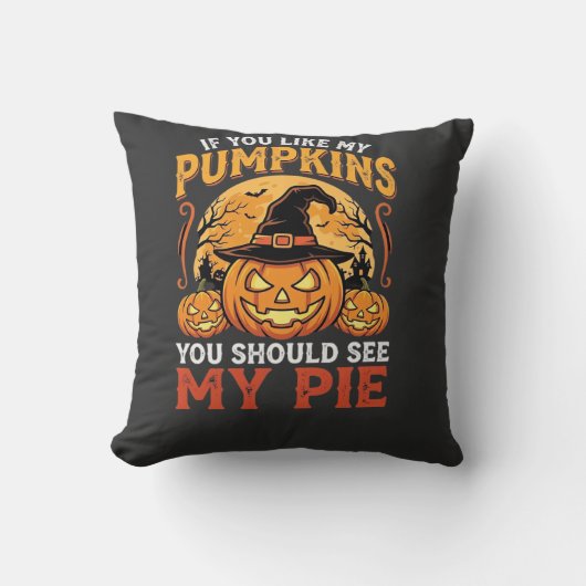 Grappige Pompoenen Halloween Taart Ontwerp_1 Kussen (Voorkant)