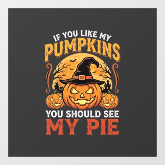 Grappige Pompoenen Halloween Taart Ontwerp_1 Raamsticker (Vel)
