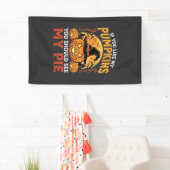 Grappige Pompoenen Halloween Taart Ontwerp_1 Spandoek (Insitu)