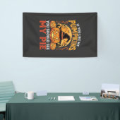 Grappige Pompoenen Halloween Taart Ontwerp_1 Spandoek (Beurs)