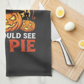 Grappige Pompoenen Halloween Taart Ontwerp_1 Theedoek (Quarter Fold)