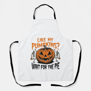 Grappige Pompoenskelet Halloween Taart Shirt_1 Schort