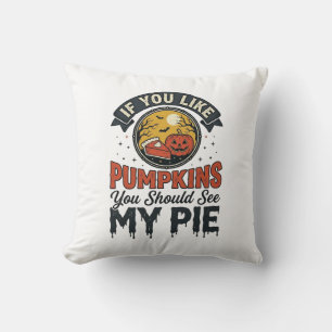 Grappige Pompoentaart Halloween Vintage Shirt Ontw Kussen