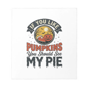 Grappige Pompoentaart Halloween Vintage Shirt Ontw Notitieblok