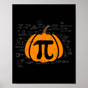 Grappige pompoentaart Wiskunde docent Halloween Th Poster