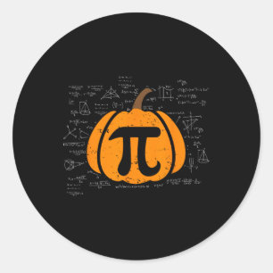 Grappige pompoentaart Wiskunde docent Halloween Th Ronde Sticker