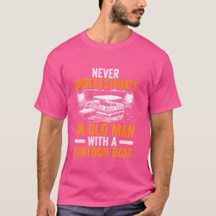 Grappige ponton boot kunst voor opa Mannen ponton  T-shirt