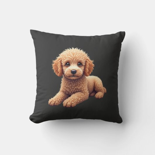 Grappige Poodle Dierenliefhebber Honden Grafisch C Kussen (Voorkant)