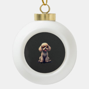 Grappige Poodle Dierenliefhebber Honden Grappig Cu Keramische Bal Ornament