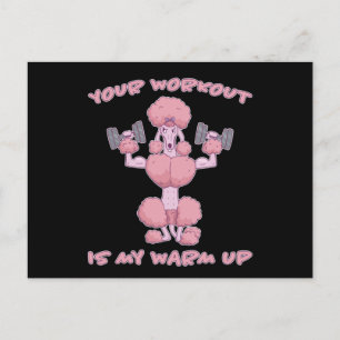 Grappige Poodle Fitness Training Workout Briefkaart