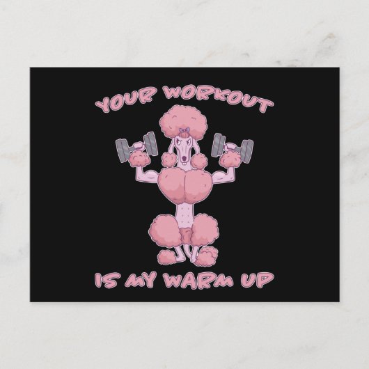 Grappige Poodle Fitness Training Workout Briefkaart (Voorkant)