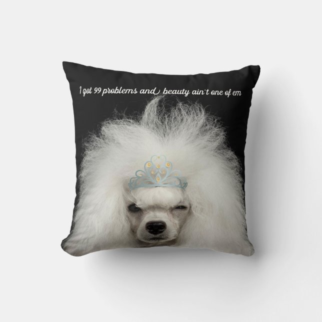Grappige Poodle Humor Worpkussen Kussen (Voorkant)