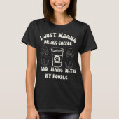 Grappige Poodle Koffieliefhebber T-shirt (Voorkant)